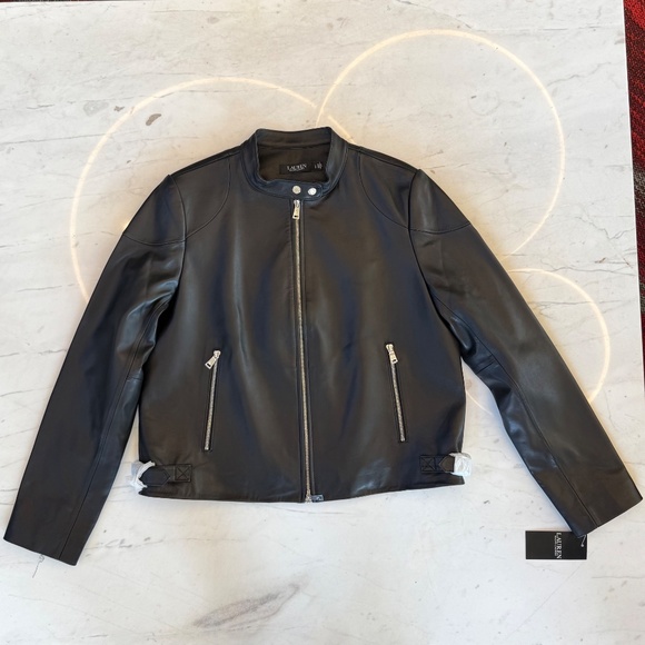 NEW Ralph Lauren Leather Jacket Lambskin - Picture 2 of 16